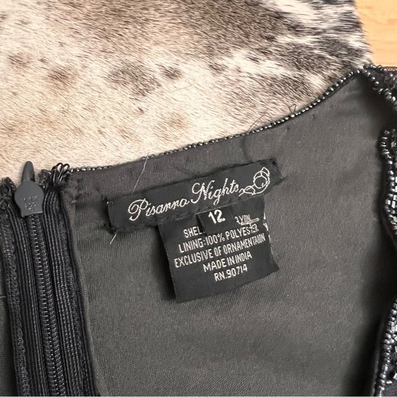 PISARRO NIGHTS Beaded V-Neck‎ Cocktail Dress Size 12 NWOT - Picture 6 of 12